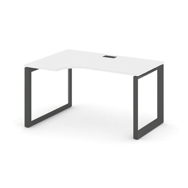 Style Project Next Стол рабочий эргономичный SN-59O.SPA-022(L) Белый/Металл Антрацит/Черный Заглушка 1580*800/980*750 - Вид 1