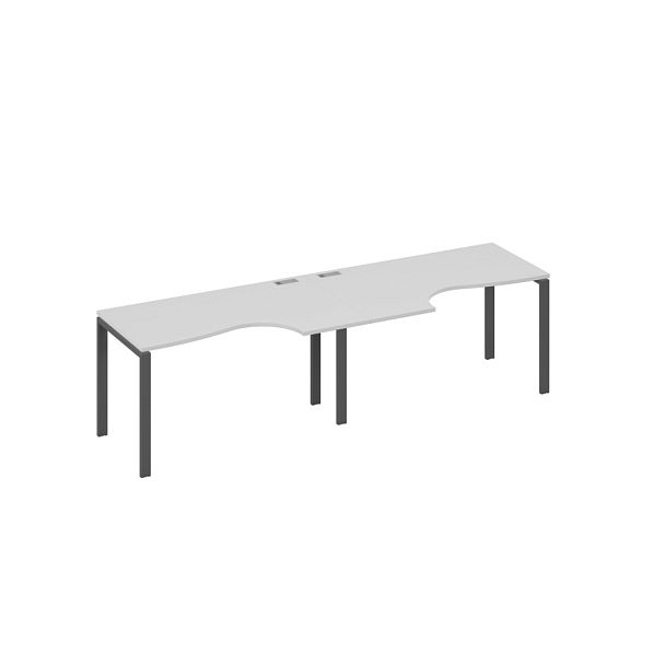 Рабочая станция столы Классика опоры UNO (2х140) A4 А4 Б1 043-2 БП серый / металлокаркас антрацит - Вид 1