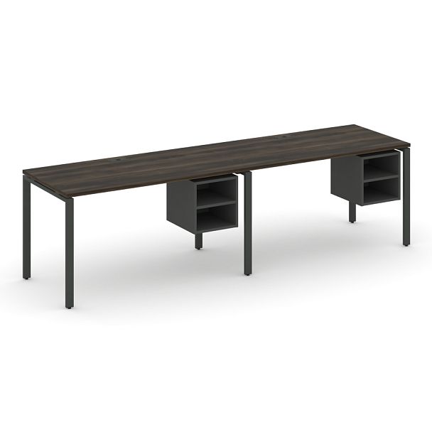 Concept Рабочая станция односторонняя с подвес. тумбами 2 места CN.ORS-106 Дуб Мали/Антрацит/Металл Антрацит 2360*720*750 - Вид 1