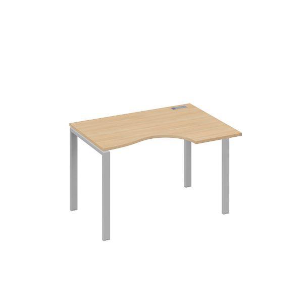 Стол эргономичный правый "Классика" на металлокаркасе UNO A4 А4 Б1 042 БП натуральный дуб / металлокаркас серый - Вид 1