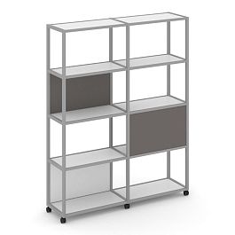 Shelf Mobile Стеллаж 5 уровней 2 секции VR.LT-STK-512.12 Белый Бриллиант/Металл Серый/W-26 2370*400*2000 - Фото предпросмотра