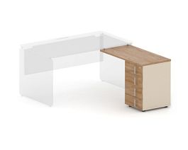 RAC025-40x49 ACCORD Основание тумбы, без топа, 4 ящика, правое 408х495х670 Акация Шеффилд/Кашемир - Фото предпросмотра