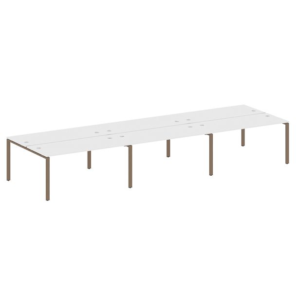 Metal System Р. ст. на 6 раб. места на П-образном м/к БП.СМ-6.4 Белый/Мокко металл 4800*1475*750 - Вид 1