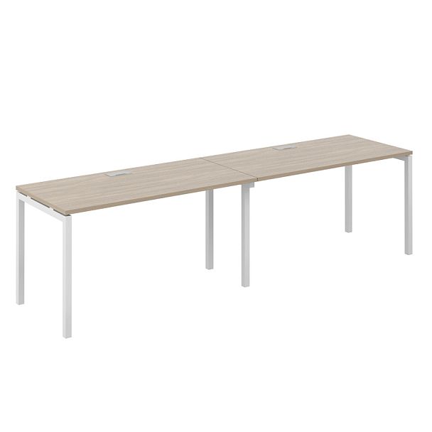 Рабочая станция Sigma s-b-s 2800х700х750 / профиль: 40х40 белый; столешница: дуб темный - Вид 1