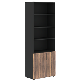 Шкаф высокий широкий VRHCS 80.5 Американский орех/Яшма черный 800х430х2253 VELION VENEER - Фото предпросмотра