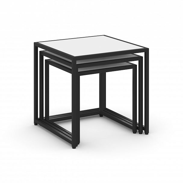 Стол журнальный "Loft" VR.L-SJK-50 Белый Бриллиант/Черный - Вид 2