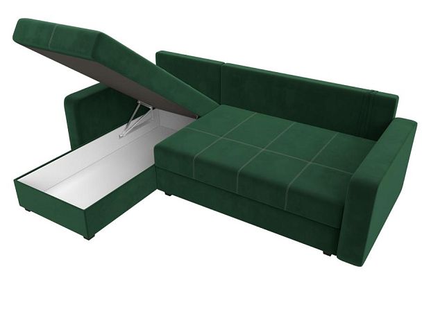 Диван угловой Ливерпуль Лайт левый угол Велюр зеленый - Вид 9
