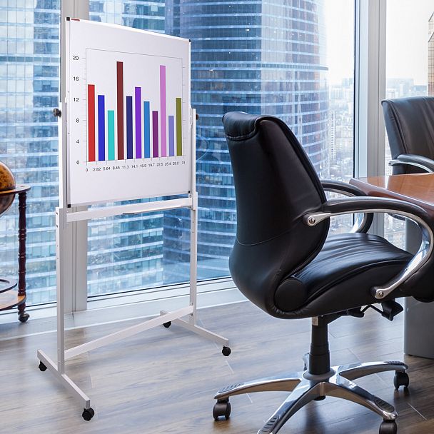 Доска магнитно-маркерная НА СТЕНДЕ 90х60 см, 2-сторонняя, BRAUBERG, 238139 - Вид 14