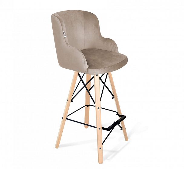 Стул барный Sheffilton SHT-ST39/S80 латте/прозрачный лак/черный - Вид 2