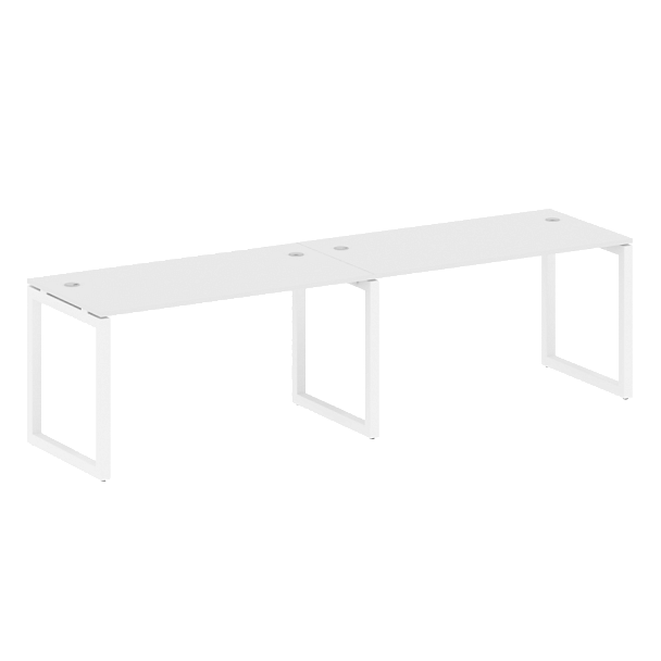Metal System Quattro Р. ст. на 2 раб. места на О-образном м/к 50БО.СМ-2.3 Белый/Белый металл 2800*720*750 - Вид 1