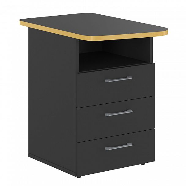 Тумба "Skilll" SKLC-3D.1 антрацит/желтый - Вид 1