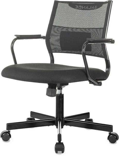 Кресло Бюрократ CH Balance-Low черный Elastic-102 TW-11 сетка/ткань низк.спин. крестов. металл черный - Вид 2