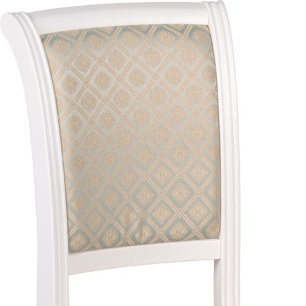 Стул деревянный с мягким сиденьем Арктос Белый/Бирюзовый жаккард - Вид 8