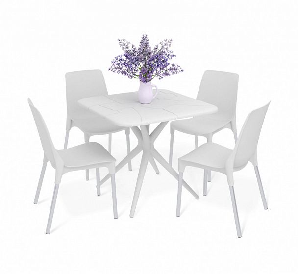 Обеденная группа Sheffilton SHT-DS205 белый/хром лак - Вид 1