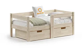 Кровать Легос компакт 700х1400, цвет натуральный, с ящиками - Фото предпросмотра