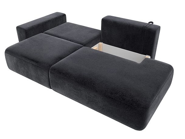 Диван прямой Лига-036 НПБ Модерн подлокотник слева Велюр серый - Вид 8