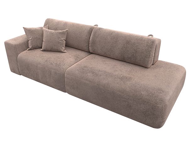 Диван прямой Лига-036 НПБ Модерн подлокотник слева Велюр бежевый - Вид 5