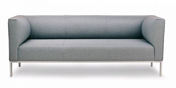 ЭРИЧЕ КОМФОРТ, ДИВАН ТРЕХМЕСТНЫЙ С ПОДЛОКОТНИКАМИ (2000*750*730), KITON 06 серый/цоколь серый "Мягкая мебель для кабинета" ТК-001273400708 серый - Вид 1