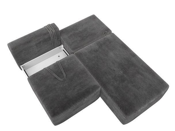 Диван угловой модульный Лига-060 НПБ угол универсальный Велюр серый - Вид 8