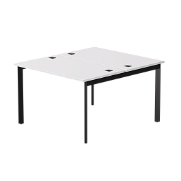 Бенч-система на 2 места Everprof EVO на металлокаркасе 1180х670(1370)x755 опоры 45гр Белый/Черный - Фото предпросмотра