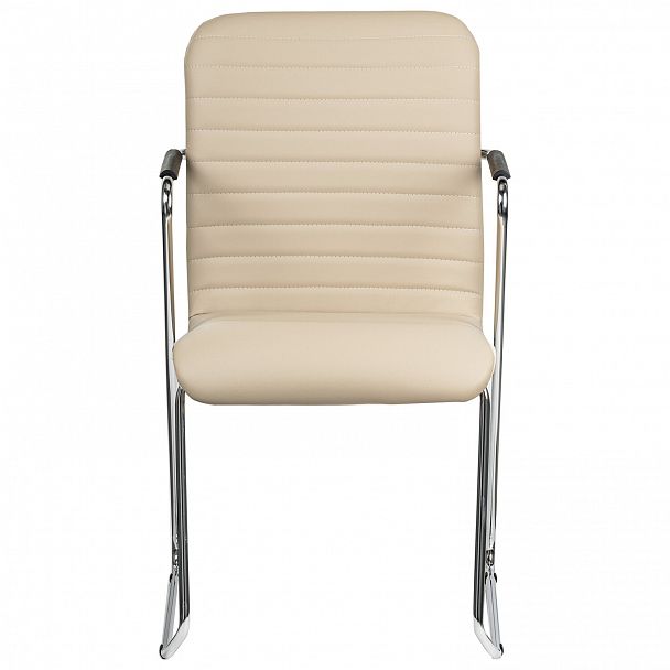 Кресло для приемных и переговорных BRABIX "Visit CF-101", хром, экокожа, бежевое, 532560 - Вид 7