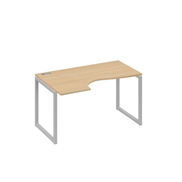 Стол эргономичный левый "Классика" на металлокаркасе QUATTRO A4 А4 Б4 043 БП натуральный дуб / металлокаркас серый - Вид 1