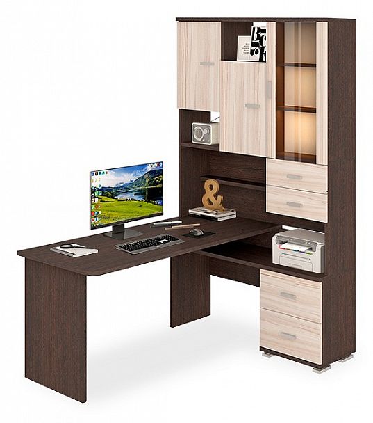 Стол компьютерный Домино СР-620/160 Венге/Карамель правый - Вид 1