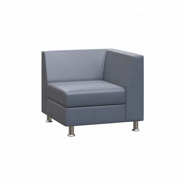 Секция с подлокотником одноместная левый "PRIME" PR.SP-1(L) серый кз - Вид 1