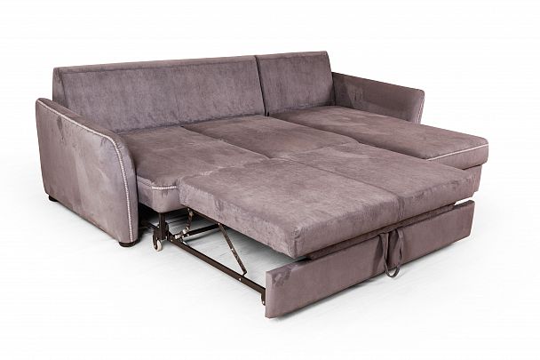 Marco диван-кровать с шезлонгом замша серый - Вид 5