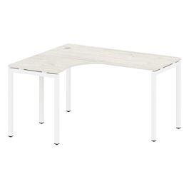 Metal System Quattro Стол криволинейный левый на П-образном м/к 40БП.СА-3 (L) Дуб наварра/Белый металл 1400*1200*750 - Фото предпросмотра