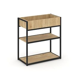 Rift Стеллаж Металл Антрацитический низкий приставной RF.STM-013 Тиквуд Светлый/Металл Черный 796*350*750 - Фото предпросмотра