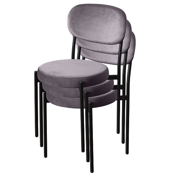 Стул Mason, бархат светло-серый 26, стопируемый - Вид 6