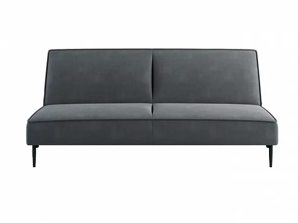 Este диван-кровать трехместный, прямой, без подлокотников, бархат серый 27 - Вид 2