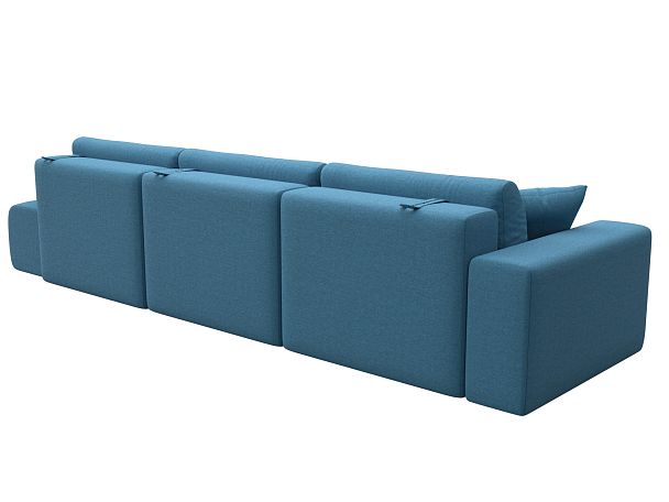 Диван прямой Лига-036 НПБ Модерн Лонг подлокотник слева Рогожка голубой - Вид 6