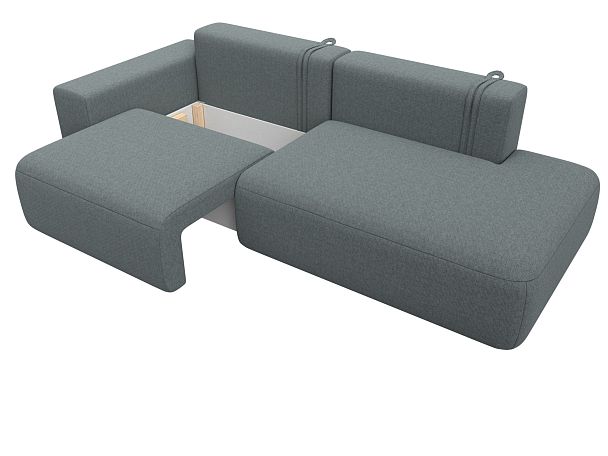 Диван прямой Лига-036 НПБ Модерн подлокотник слева Рогожка серый - Вид 7