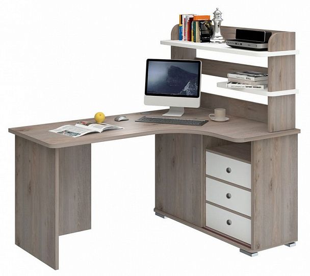 Стол компьютерный Домино СР-165 Белый/Нельсон правый - Вид 2