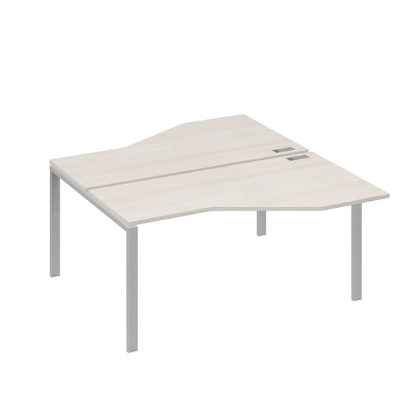 Рабочая станция со столами (2х160) Техно на каркасе UNO A4 А4 Б1 188 БП дуб / металлокаркас серый - Вид 1