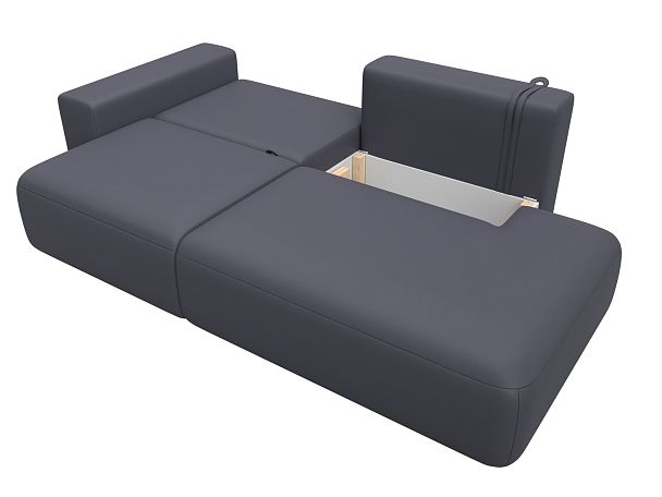 Диван прямой Лига-036 НПБ Модерн подлокотник слева Экокожа серый - Вид 8