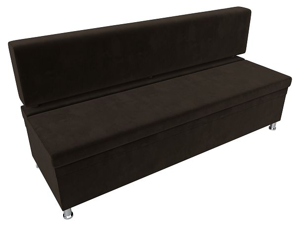 Кухонный прямой диван Стайл (полностью микровельвет коричневый) - Вид 5