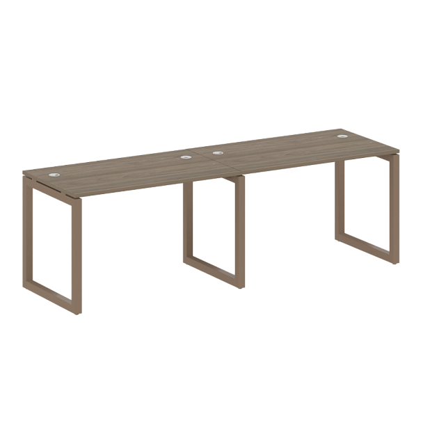 Metal System Quattro Р. ст. на 2 раб. места на О-образном м/к 50БО.СМ-2.2 Вяз/Мокко металл 2400*720*750 - Вид 1