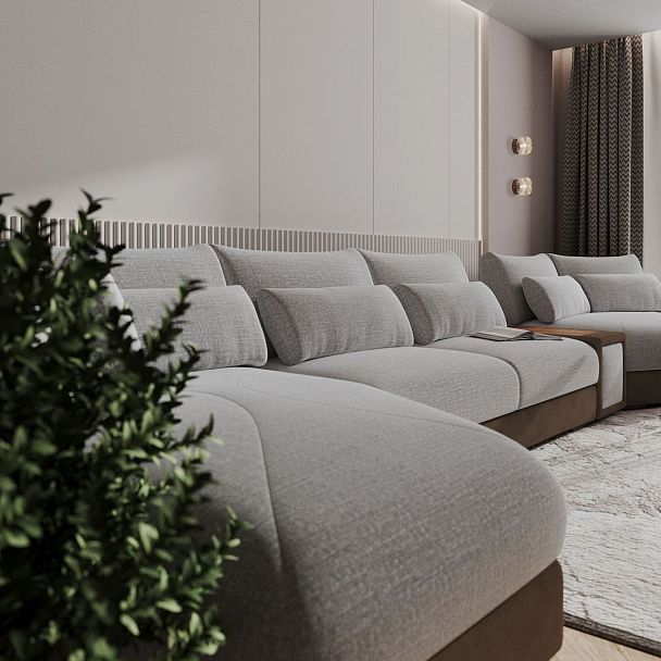 Aldo угловой модульный диван-кровать с терминальным шезлонгом, баром и столиком - Вид 3