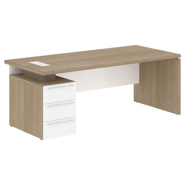 Стол письменный СП-064-25-05(L) Дуб Натуральный/Белый глянец 2000х900х750 KANON - Вид 1