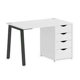 Home Office Стол письменный VR.SP-3-118.4.A Белый бриллиант/Антрацит металл 1180*720*750 - Фото предпросмотра
