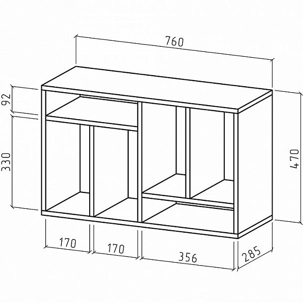 Полка книжная Офис-1 - Вид 2