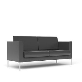 Диван 3х-местный Берлин Бр. 005.01 экокожа темно-серая CN1118 - Фото предпросмотра