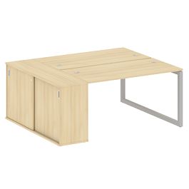 Metal System Quattro Р. ст. с шкафом-купе на О-образном м/к 50БО.РС-СШК-1.3 Т Акация/Серый металл 1810*1475*750 - Фото предпросмотра