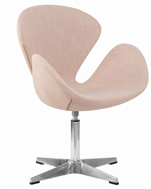 Кресло дизайнерское DOBRIN SWAN (бежевая ткань IF1, алюминиевое основание) - Вид 1