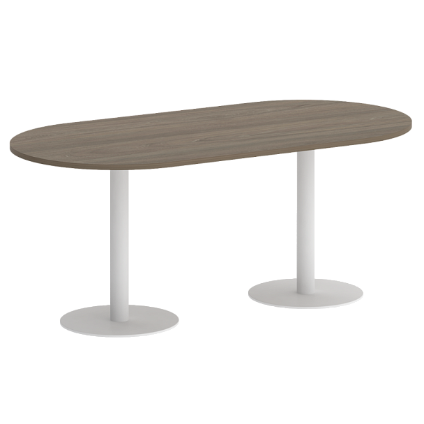 Home Office Стол овальный VR.SP-5-180.1 Вяз/Белый металл 1800*900*750 - Вид 1