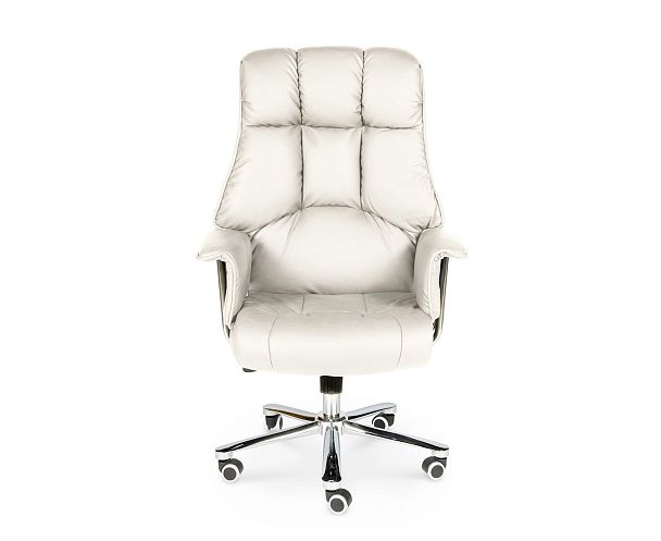 Кресло Президент / сталь + хром / слоновая кость экокожа - Вид 2