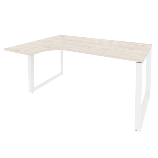 Onix Стол эргономичный левый на О-образном м/к O.MO-SA-4 (L) Денвер светлый/Белый металл 1580*1180*750 (800/460) - Вид 1